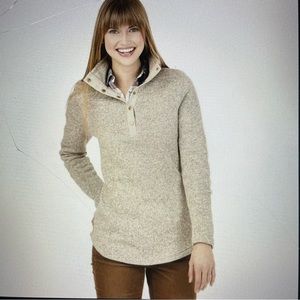 Charles River Apparel 1/4 Snap Taupe Sweater Women’s Size L